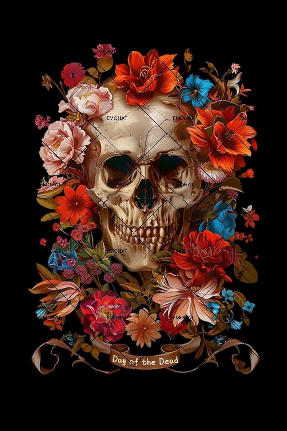Halloween Skeleton Decoration - Targa in metallo con teschio EMOHAT,