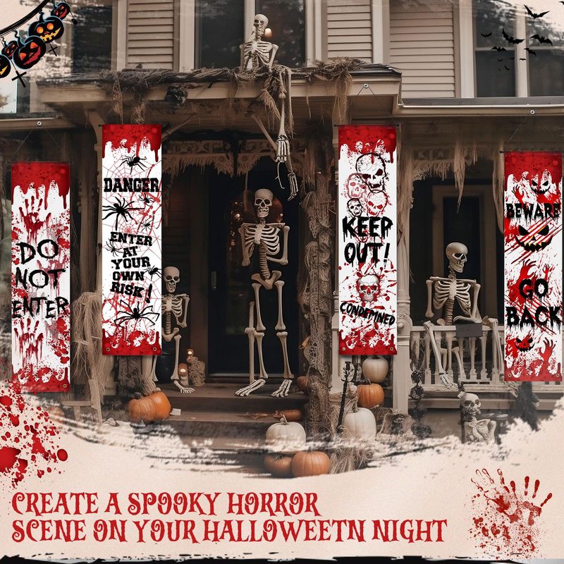 Halloween Skeleton Decoration - VIKAMA Copertura per Porta d'Ingresso di