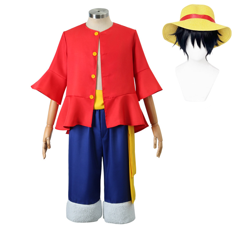 Halloween Costume Kids - Rufy Costume Cosplay Cappello Parrucca Anime
