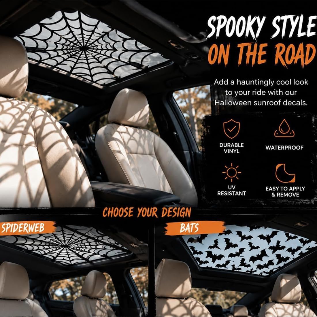 Adesivi per Tettuccio Auto Hal - Spider Web Halloween Decoration recensione e prezzo