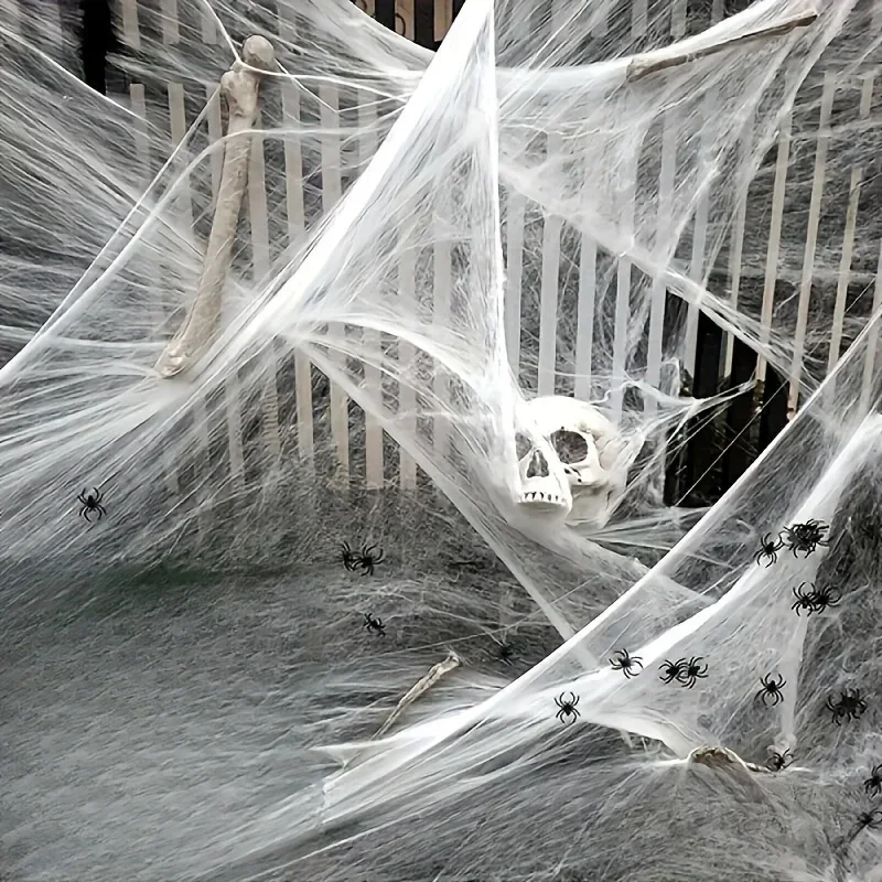 Ragnatele elastiche con 2 ragn - Spider Web Halloween Decoration recensione e prezzo