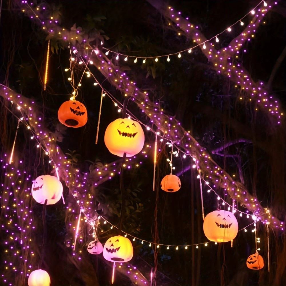 1PC 12M100LED Luci solari a st - Halloween Led String Lights Orange recensione e prezzo