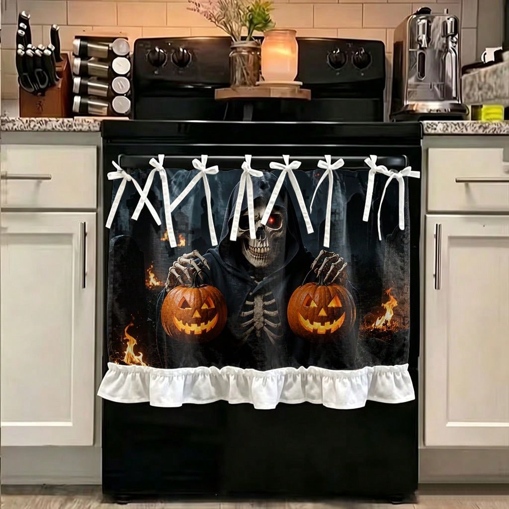 1 Pezzo di Tenda per Cucina/Fo - Pumpkin Lantern Halloween recensione e prezzo