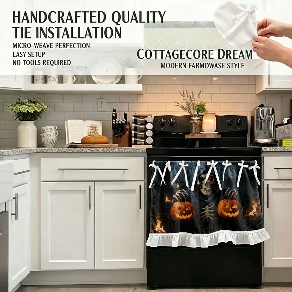 1 Pezzo di Tenda per Cucina/Fo - Pumpkin Lantern Halloween recensione e prezzo