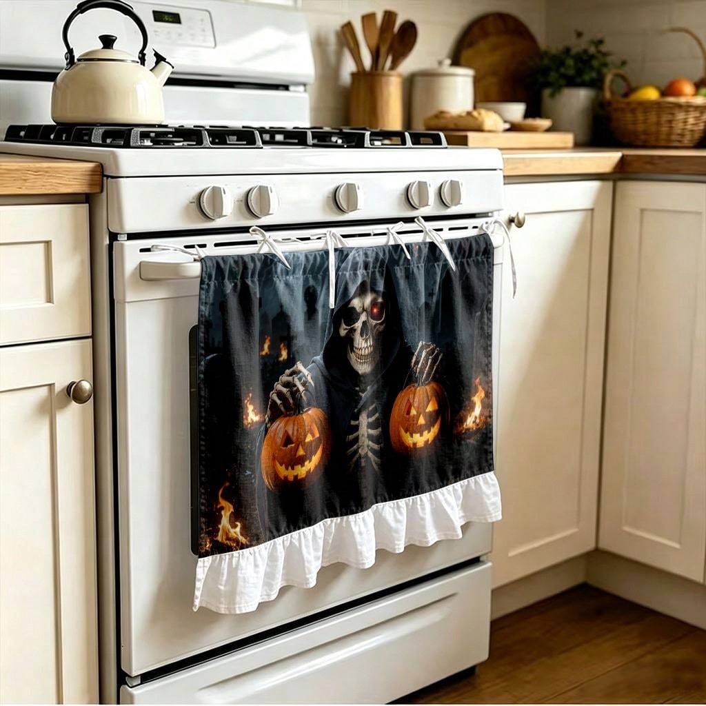 1 Pezzo di Tenda per Cucina/Fo - Pumpkin Lantern Halloween recensione e prezzo