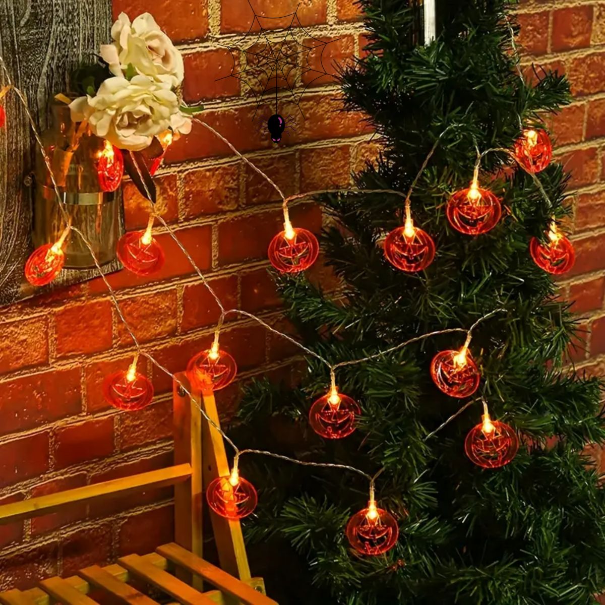 1pc 20LED arancione piatto cav - Halloween Led String Lights Orange recensione e prezzo