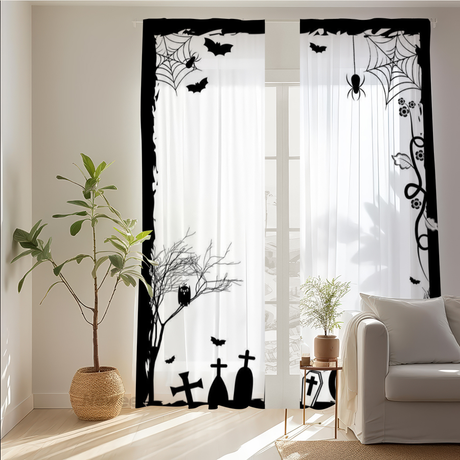 2 Pezzi Tende Trasparenti con  - Spider Web Halloween Decoration recensione e prezzo