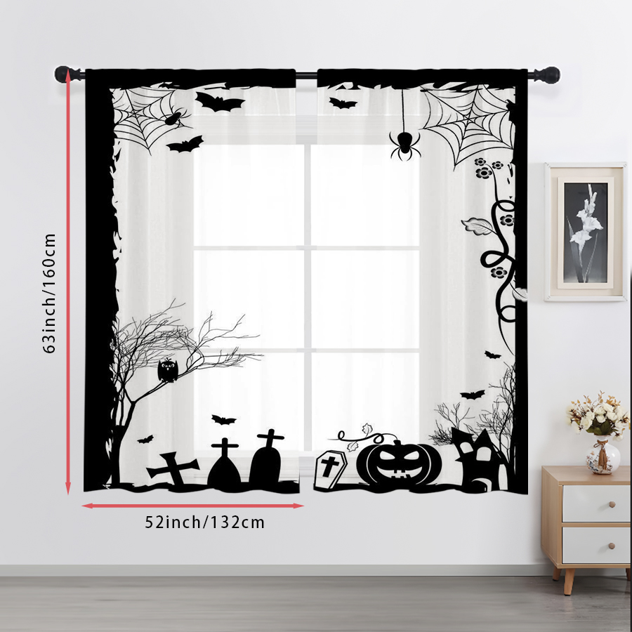2 Pezzi Tende Trasparenti con  - Spider Web Halloween Decoration recensione e prezzo