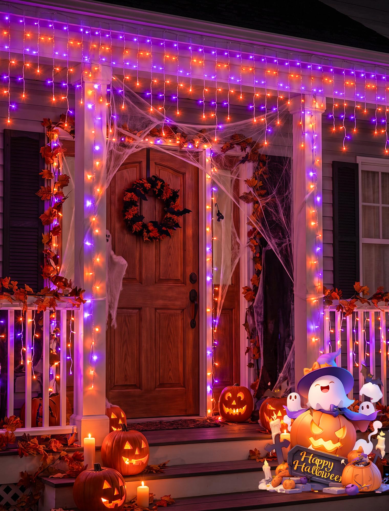 Luci a Ghiacciolo per Hallowee - Halloween Led String Lights Orange recensione e prezzo