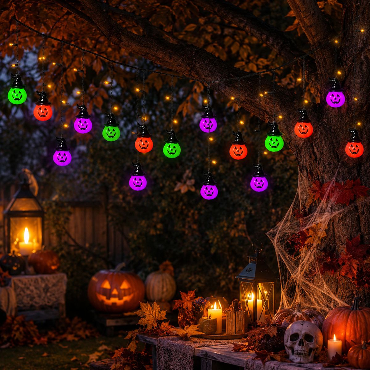 1 pezzo di luci a forma di zuc - Halloween Led String Lights Orange recensione e prezzo