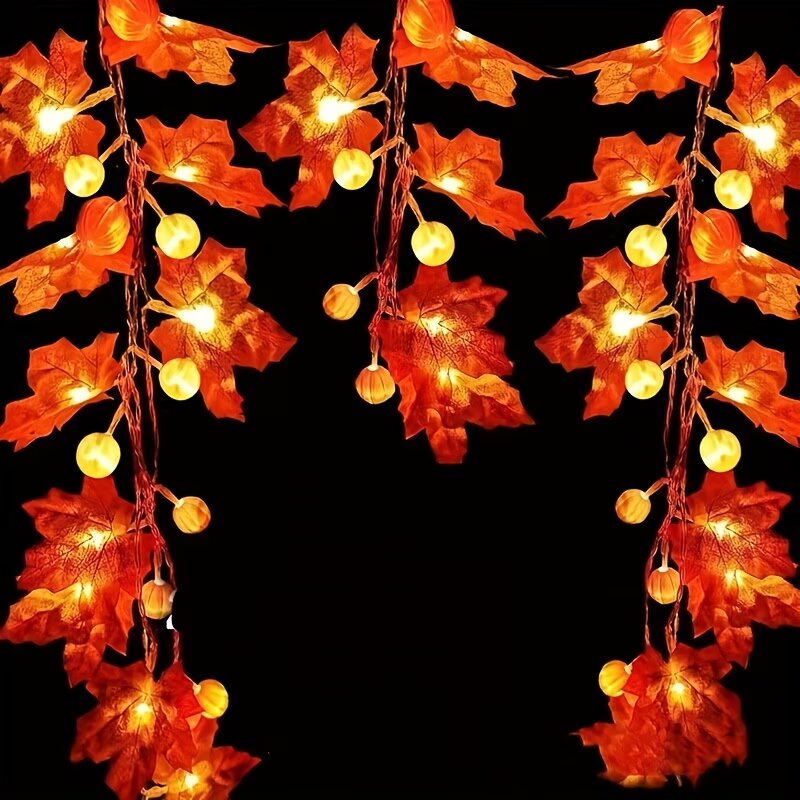 Luci a stringa con foglie di a - Halloween Led String Lights Orange recensione e prezzo